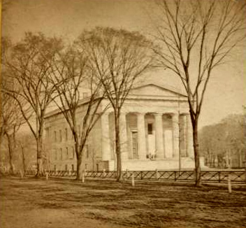 Enlarged from stereoscopic view of New Haven capitol