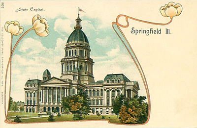 Early postcard of the Illinois state capitol