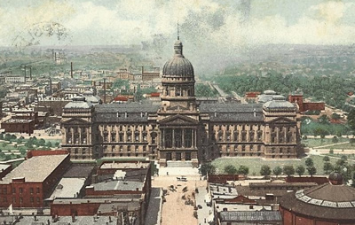 Aerial view of the capitol and area
