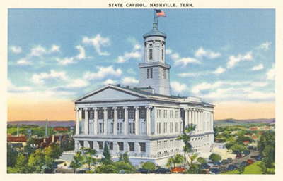 Eye-level view of the Tennessee capitol