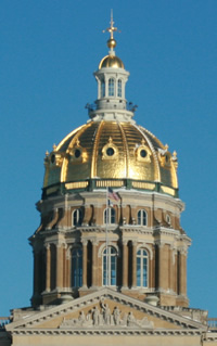 Iowa capitol dome and pediment