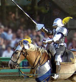 Jouster on horse with lance