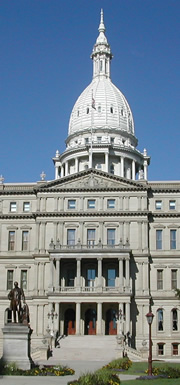 Michigan state capitol entrance