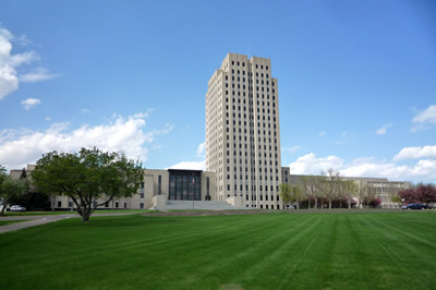 North Dakota state capitol front view