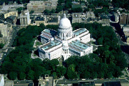 Wisconsin capitol from the air